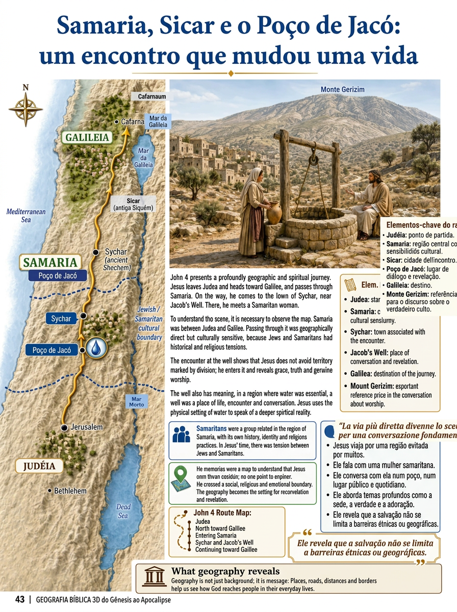 Tela do aplicativo: Samaria, Sicar e o Poço de Jacó