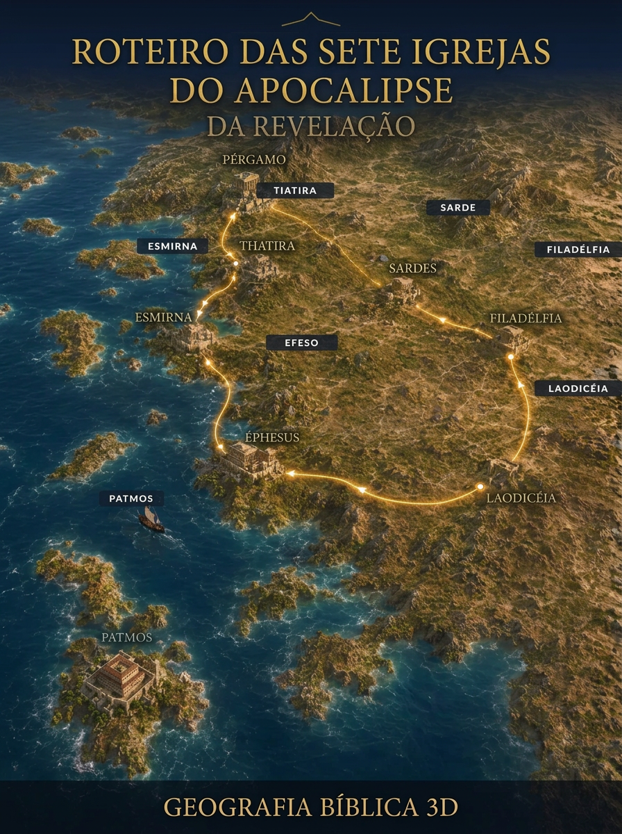 Tela do aplicativo: Roteiro das Sete Igrejas do Apocalipse