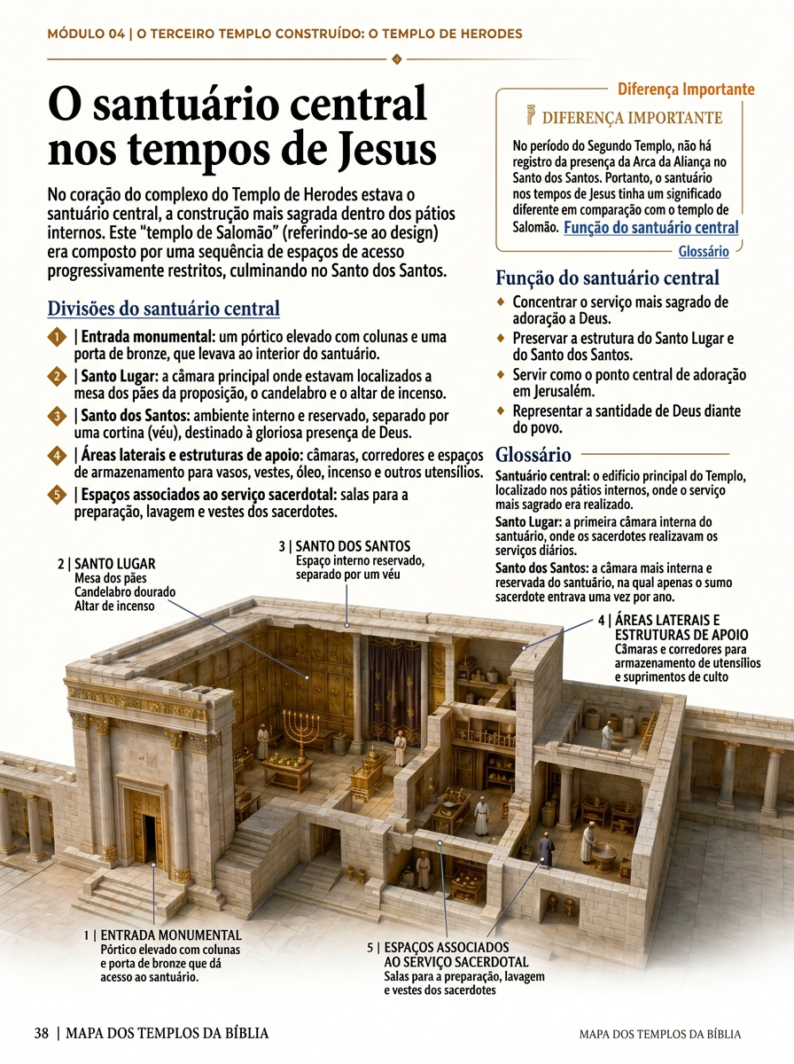 Tela do aplicativo: O santuário central nos tempos de Jesus